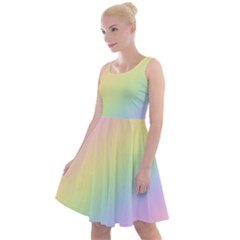 Pastel Goth Rainbow  Knee Length Skater Dress by thethiiird