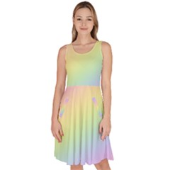 Pastel Goth Rainbow  Knee Length Skater Dress With Pockets by thethiiird