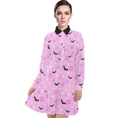 Spooky Pastel Goth  Long Sleeve Chiffon Shirt Dress by thethiiird