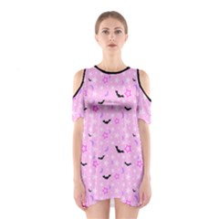 Spooky Pastel Goth  Shoulder Cutout One Piece Dress by thethiiird