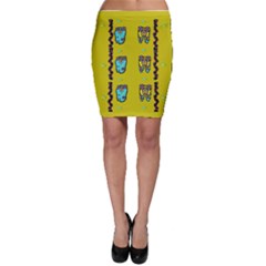 Peace People Hippie Friends And Free Living Fauna Bodycon Skirt by pepitasart