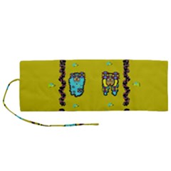 Peace People Hippie Friends And Free Living Fauna Roll Up Canvas Pencil Holder (m) by pepitasart