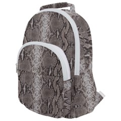 Python Snakeskin Print Rounded Multi Pocket Backpack by LoolyElzayat