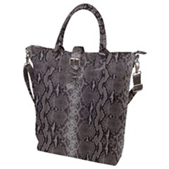 Python Snakeskin Print Buckle Top Tote Bag by LoolyElzayat