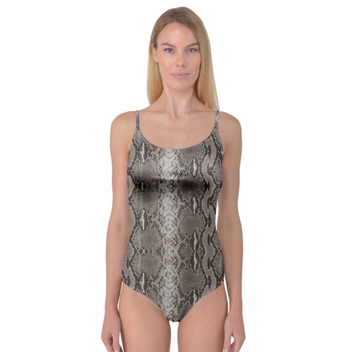 Python Snakeskin Print Camisole Leotard 