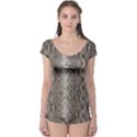 Python Snakeskin Print Boyleg Leotard  View1