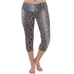 Python Snakeskin Print Capri Yoga Leggings by LoolyElzayat