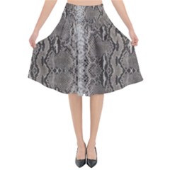 Python Snakeskin Print Flared Midi Skirt by LoolyElzayat