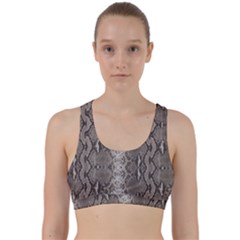 Python Snakeskin Print Back Weave Sports Bra by LoolyElzayat