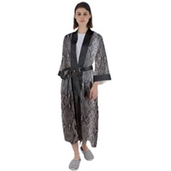 Python Snakeskin Print Maxi Satin Kimono by LoolyElzayat