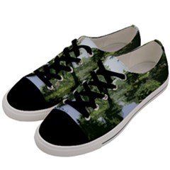 Away From The City Cutout Painted Men s Low Top Canvas Sneakers by SeeChicago