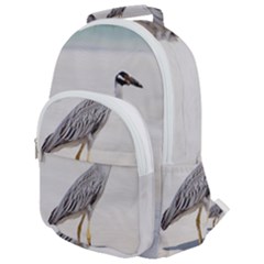 Beach Heron Bird Rounded Multi Pocket Backpack by TheLazyPineapple