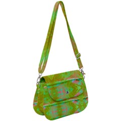 Tank Yellow  #scottfreeart N Green Purple Img 1589 Saddle Handbag by ScottFreeArt