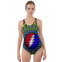 Grateful Dead Cut-out Back One Piece Swimsuit by Sapixe