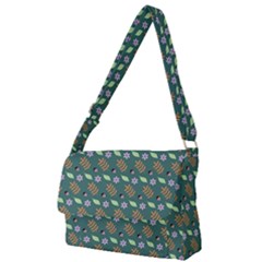 Nature Pattern Spring Green Full Print Messenger Bag (l) by Vaneshart