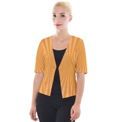 Background Graphic Modern Orange Cropped Button Cardigan by Vaneshart