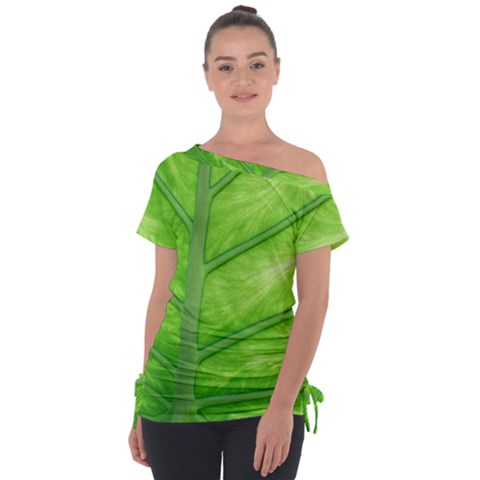 Green Bright Digital Manipulation Tie-up Tee by Vaneshart