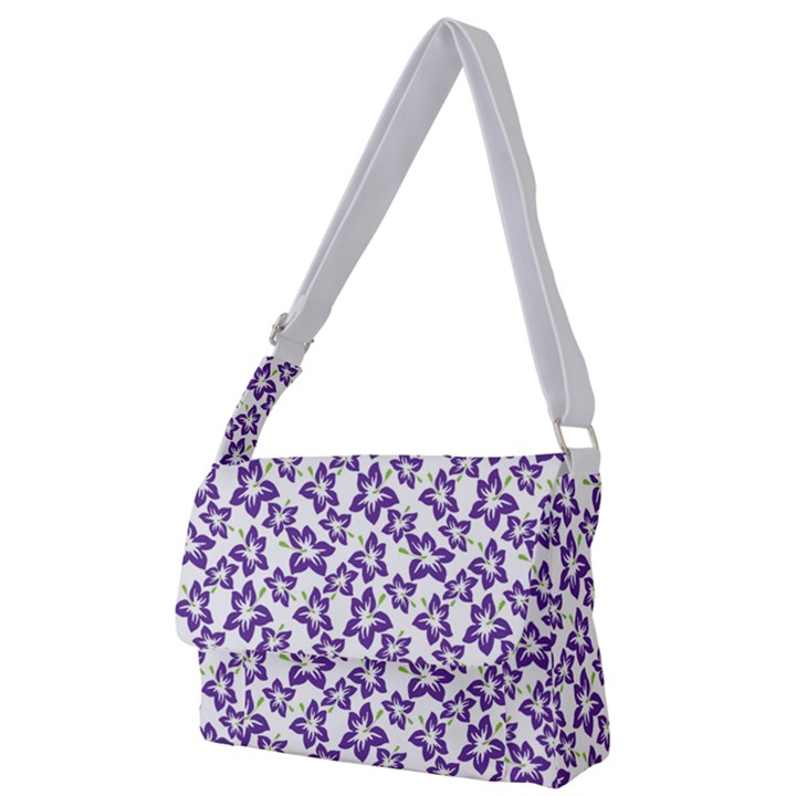 Cute Flowers - Imperial Purple Full Print Messenger Bag (L)