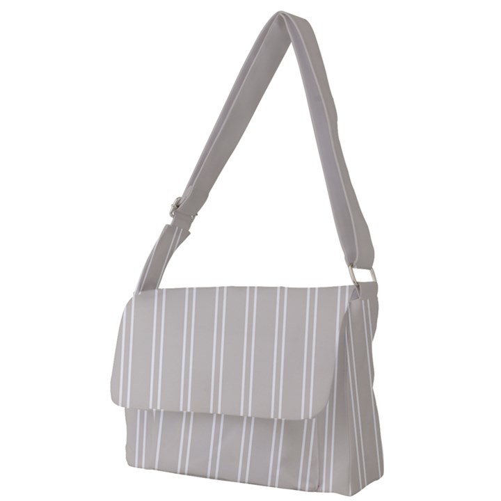 Nice Stripes - Abalone Grey Full Print Messenger Bag (L)