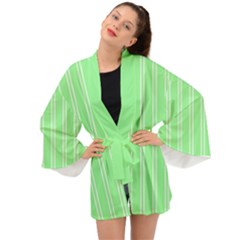 Nice Stripes - Mint Green Long Sleeve Kimono by FashionBoulevard