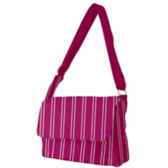 Nice Stripes - Peacock Pink Full Print Messenger Bag (l) by FashionBoulevard