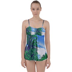 Drawing Of A Summer Day Babydoll Tankini Set by Fractalsandkaleidoscopes