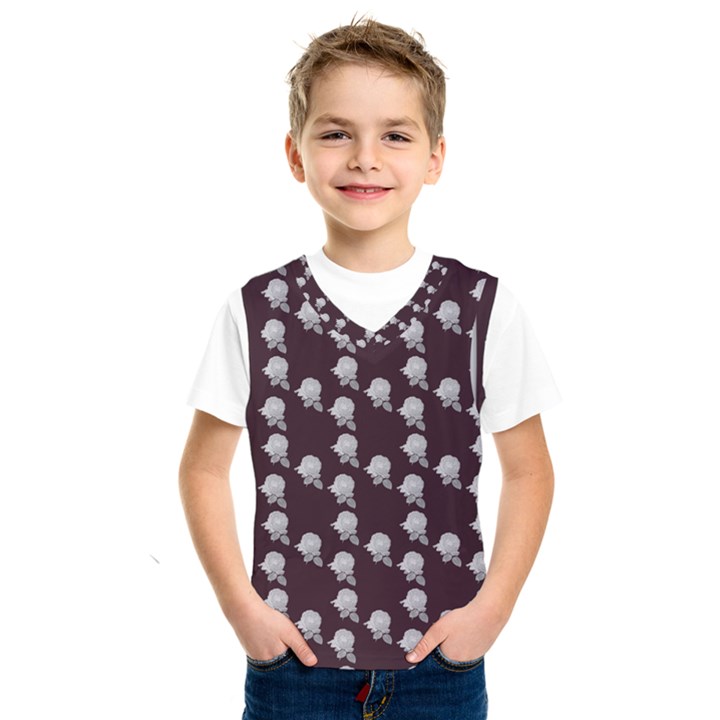 White Rose In Maroon Kids  SportsWear