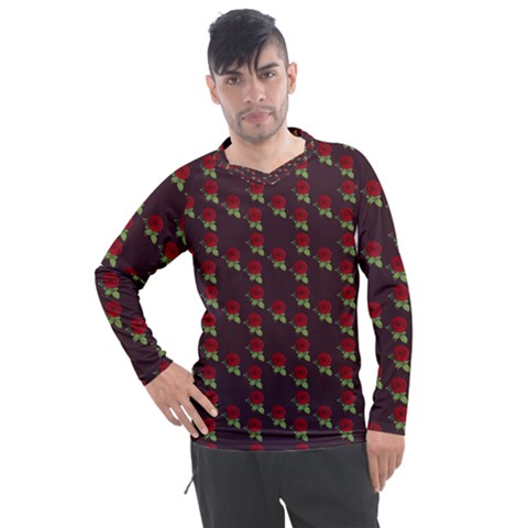 Rose Maroon Men s Pique Long Sleeve Tee by snowwhitegirl