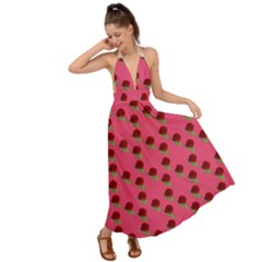 Rose In Mexican Pink Backless Maxi Beach Dress by snowwhitegirl