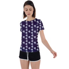 White Rose In Purple Back Circle Cutout Sports Tee by snowwhitegirl