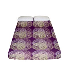 Doily Only Pattern Purple Fitted Sheet (full/ Double Size) by snowwhitegirl