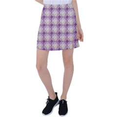 Doily Only Pattern Purple Tennis Skirt by snowwhitegirl