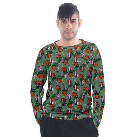 Fiola Pattern Green Men s Long Sleeve Raglan Tee by snowwhitegirl