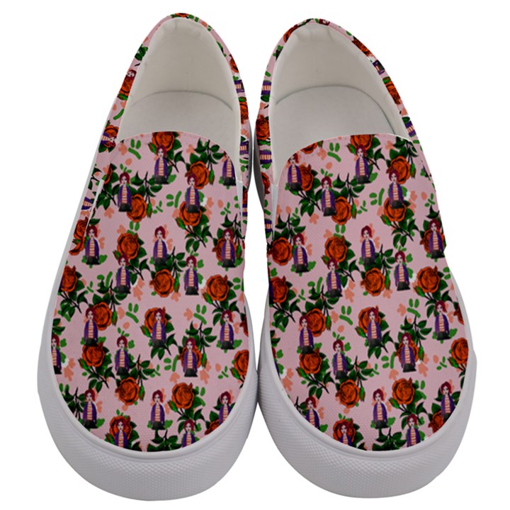 Fiola Pattern Pink Men s Canvas Slip Ons