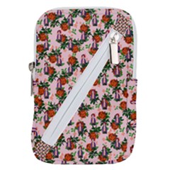 Fiola Pattern Pink Belt Pouch Bag (large) by snowwhitegirl