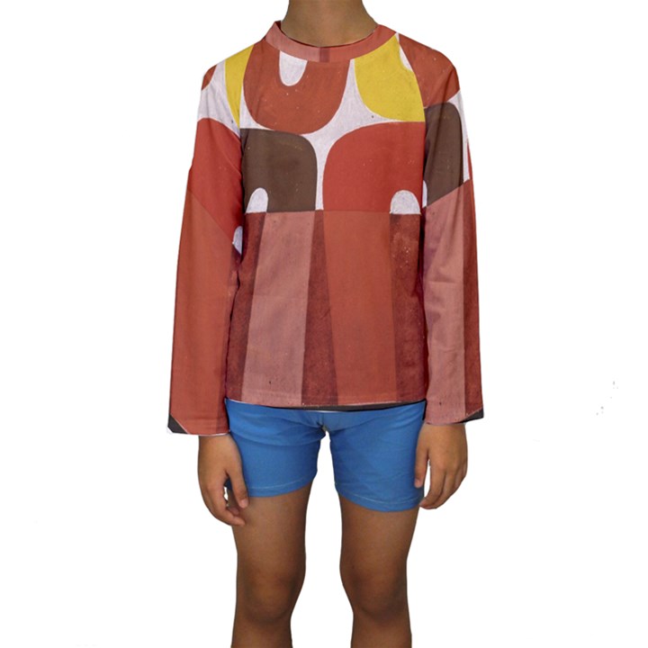 Sophie Taeuber Arp, Composition à Motifs D arceaux Ou Composition Horizontale Verticale Kids  Long Sleeve Swimwear