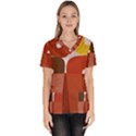 Sophie Taeuber Arp, Composition à Motifs D arceaux Ou Composition Horizontale Verticale Women s V-Neck Scrub Top View1