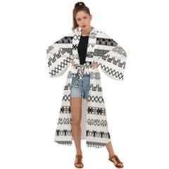 Borders Ikat Ethnic Frame Tribal Maxi Kimono by Wegoenart