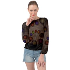 Fractal Fantasy Abstract Pattern Banded Bottom Chiffon Top by Wegoenart