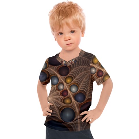 Fractal Fantasy Abstract Design Kids  Sports Tee by Wegoenart