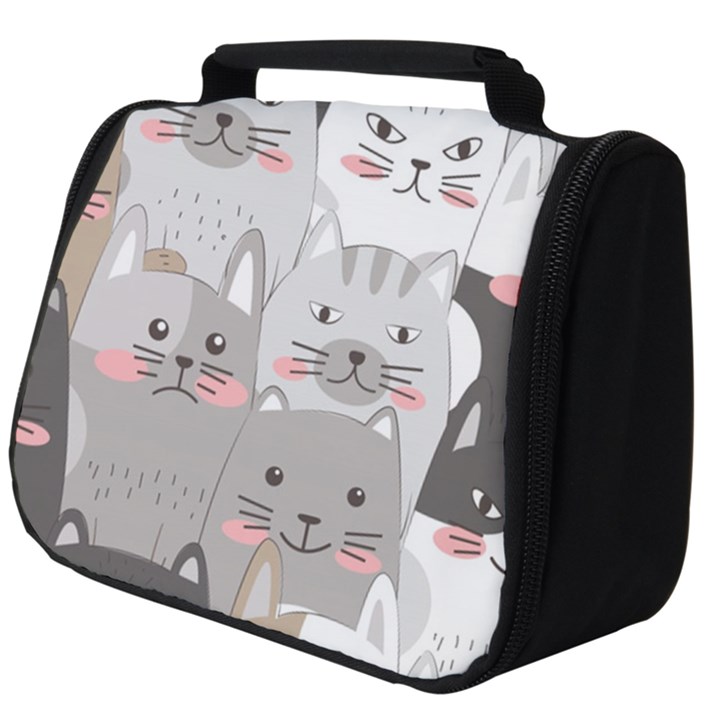 Cute Cats Seamless Pattern Full Print Travel Pouch (Big)