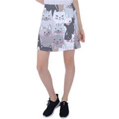 Cute Cats Seamless Pattern Tennis Skirt by Wegoenart