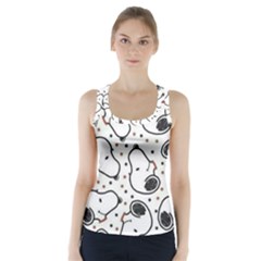 Dog Pattern Racer Back Sports Top by Wegoenart