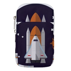 Rocket Space Universe Spaceship Waist Pouch (small) by Wegoenart