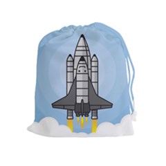 Rocket Shuttle Spaceship Science Drawstring Pouch (xl) by Wegoenart