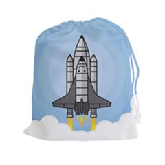 Rocket Shuttle Spaceship Science Drawstring Pouch (2xl) by Wegoenart