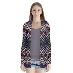 Zentangle Style Geometric Ornament Pattern Drape Collar Cardigan by Nexatart