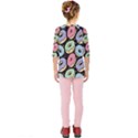 Colorful Donut Seamless Pattern On Black Vector Kids  Quarter Sleeve Raglan Tee View2