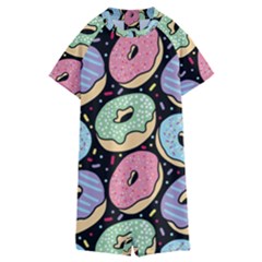 Colorful Donut Seamless Pattern On Black Vector Kids  Boyleg Half Suit Swimwear by Sobalvarro