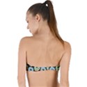 Colorful Donut Seamless Pattern On Black Vector Twist Bandeau Bikini Top View2